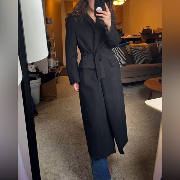 Vintage black suede spring/autumn coat - Picture 2 of 3